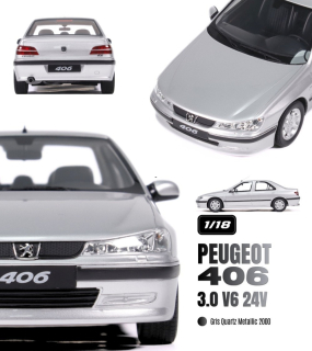 Peugeot 406 3.0 V6 24V 2000 gris quartz metallic 1:18 OttOmobile