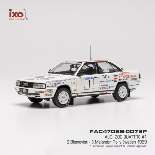Audi 200 (C3) Quattro #1 S.Blomqvist/B.Melander Rally Schweden 1989 1:43 Ixo Models