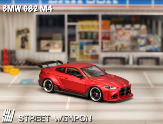 BMW M4 G82 matte red 1:64 Street Weapon