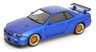 Nissan Skyline GT-R R34 V-Spec II 2001 BBS Rims blue metallic 1:12 KK Scale