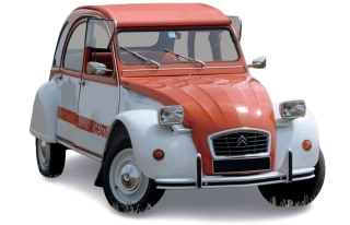 Citroen 2CV Spot 1976 white/orange 1:18 Norev
