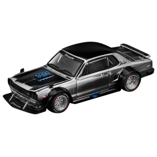 Nissan Skyline GT-R V8 Drift Hakosuka silver chrome 1:64 Pop Race Limited