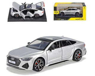 Audi RS7 C8 2018-2025 with Light and Sound silver metallic 1:24 Audi Dealer Edition