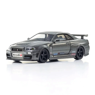 Nissan Skyline GT-R R34 Nismo Gray with led lightning 1:64 Kyosho