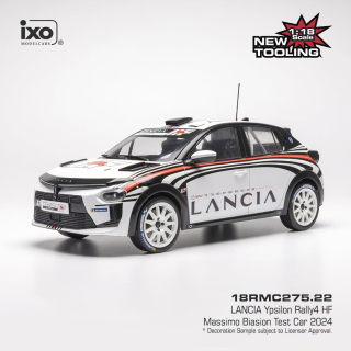 Lancia Ypsilon HF Rally4 Miki Biasion test car 2024 1:18 Ixo Models