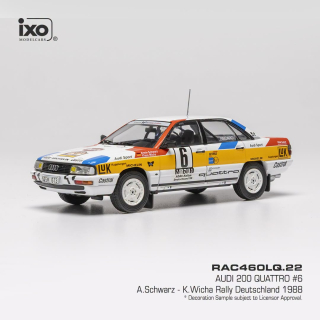 Audi 200 #6 Schwarz/Wicha 3rd Rally Deutschland 1988 1:43 Ixo Models
