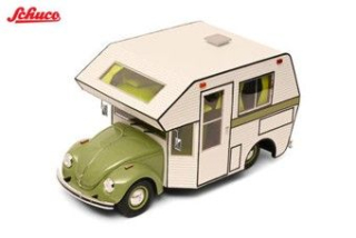 Volkswagen Beetle mobilhome 1960 green 1:18 Schuco
