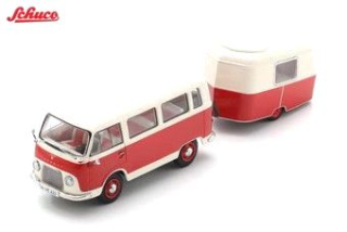 Ford FK 1000 Eriba Puck Camping 1975 red 1:43 Schuco
