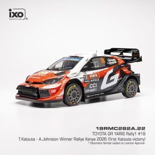 Toyota GR Yaris Rally1 WRC #18 Katsuta/Johnston Winner Rally Kenya 2026 First Victory Takamoto Katsuta 1:18 Ixo Models