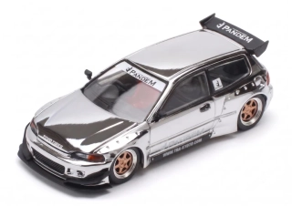 Honda Pandem Civic EG6 *Tokyo Station Exclusives* silver chrome 1:64 Pop Race Limited