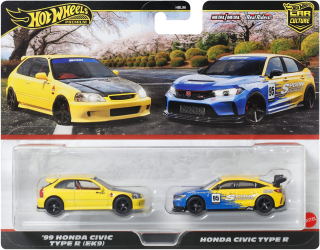 Honda Civic Type-R (EK9) '99 & Honda Civic Type-R #95 *Premium 2-Pack* yellow/blue 1:64 HotWheels