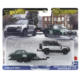 Jaguar MK1 & Land Rover Defender 110 2023 *Team Transport #74* 1:64 HotWheels
