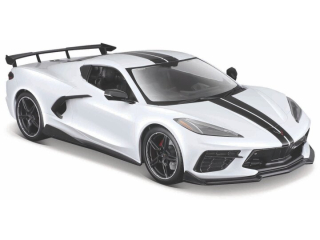 Chevrolet Corvette Stingray (C8) 2020 white 1:24 Maisto