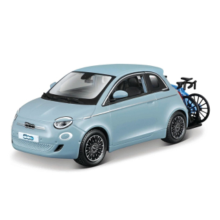 Fiat 500E + Bikes 1:24 Bburago