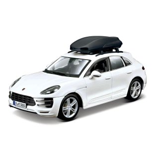 Porsche Macan + Cargo Roof Box 2013 white 1:24 Bburago