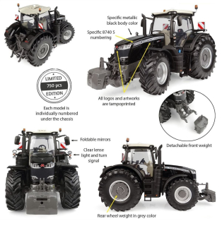 Massey Ferguson 8740S Tractor 2020 black edition 1:32 Universal Hobbies