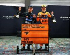 2 Cars Set: McLaren MCL38 Constructors Champions Norris/Piastri 2025 1:43 Minichamps