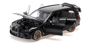 BMW M3 Touring 2024 matt black/gold magnesium wheels/black interior bucket seats 1:18 Minichamps