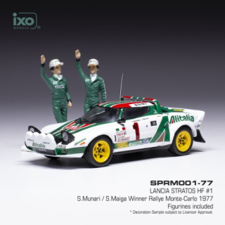 Lancia Stratos HF #1 Munari/Maiga Rally Monte Carlo 1977 Winner Monte Carlo Serie 1 with Figurines 1:43 Ixo Models