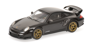 Porsche 911 (997.2) GT2 RS 2010 black/gold wheels 1:64 Minichamps