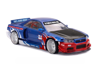 Nissan Skyline GT-R (R34) 1999 Kaido ★ House Flames V1 1:64 Mini GT