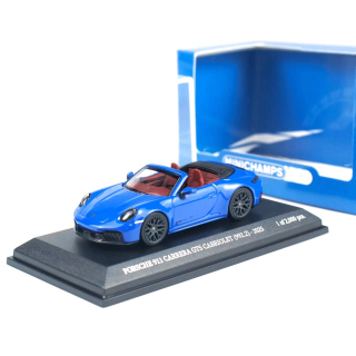 Porsche 911 (992.2) Carrera GTS Cabriolet 2025 blue 1:64 Minichamps