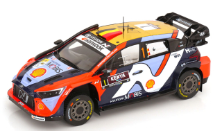 Hyundai i20 N Rally1 Team Shell Mobis WRT #1 Neuville/Wydaeghe 3rd Rally Kenya Safari 2025 1:18 Ixo Models