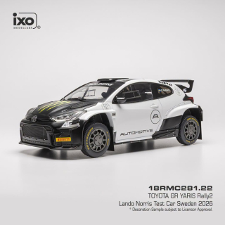 Toyota Yaris GR Rally 2 WRC #0 Lando Norris Test Rally Sweden 2026 1:18 Ixo Models
