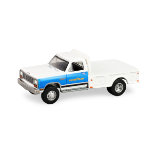 Dodge Ram W350 Power Ram Dually Flatbed 1981 Goodyear *Dually Drivers Series 17* gloss white 1:64 Greenlight
