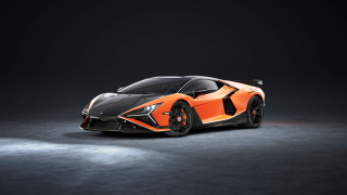 Lamborghini Revuelto SV 2026 arancio apodis with black/white livery 1:43 Looksmart