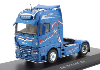 MAN TGX XXL 510 Renard 2021 blue/decor 1:43 Hachette