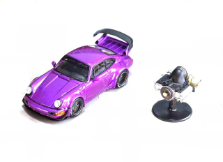 Porsche 964 With Engine purple 1:64 Street Weapon