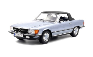 Mercedes-Benz 450 SL 1975 silver blue metallic 1:18 Norev