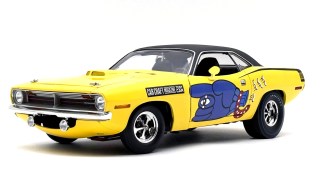 Plymouth Hemi Cuda The Dreadful Flying Glove Coupe 1970 yellow/black 1:18 Acme Diecast