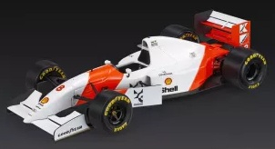 McLaren F1 MP4/8 Ford #8 A.Senna Winner Brazilian GP 1993 with Pilot Figure 1:18 GP Replicas