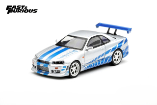 Nissan Skyline GT-R (R34) C-West *2 Fast 2 Furious* 2003 Brian O’Conner Blister Packaging 1:64 Mini GT