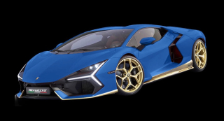 Lamborghini Revuelto "Miura 60°" Homage blu Tahiti/gold 1:43 Look Smart Models