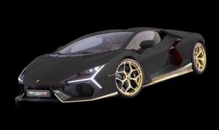 Lamborghini Revuelto "Miura 60°" Homage nero noctis/gold 1:43 Look Smart Models