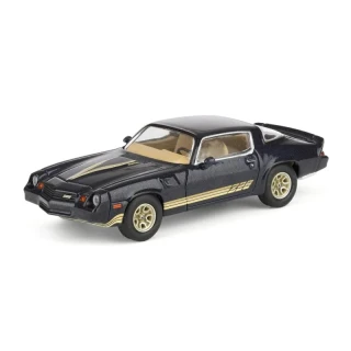 Chevrolet Camaro Z28 1981 dark blue metallic with gold striping 1:64 Ixo America