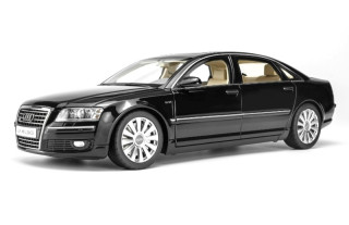 Audi A8L D3 6.0L W12 Quattro 2005 black 1:18 Motorhelix