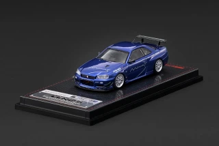 Nissan Skyline GT-R Mine's R34 blue metallic 1:64 Ignition Model