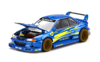 Subaru Impreza WRX STI 1998 Kaido Works V1 blue/yellow 1:64 Mini GT