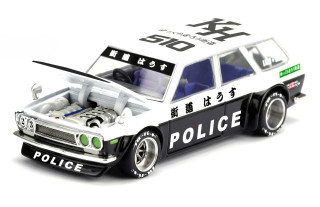 Datsun 510 1969 Kaido Wagon Police black/white 1:64 Mini GT
