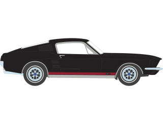 Ford Mustang GTA Fastback 1967 raven black 1:64 Ixo America