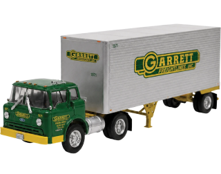 Ford C Series 800 1980 Garrett Freightlines With Pup Van green 1:43 Ixo America