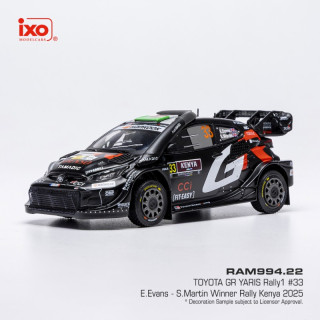 Toyota GR Yaris Rally1 #33 Evans/Martin Safari Rallye Kenia 2025 1:43 Ixo Models
