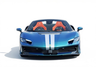 Ferrari 296 Speciale A Spider Blu Capri with silver stripes 1:18 B.B.R.