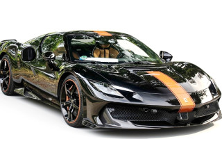 Ferrari 296 Speciale Nero DS with Ambra stripe 1:18 B.B.R.