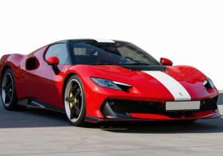 Ferrari 296 Speciale Rosso Corsa with bianco Avus stripes 1:18 B.B.R.