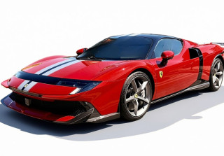 Ferrari 849 Testarossa Assetto Fiorano Rosso Corsa with argento Nurburgring and blu America stripes 1:18 B.B.R.